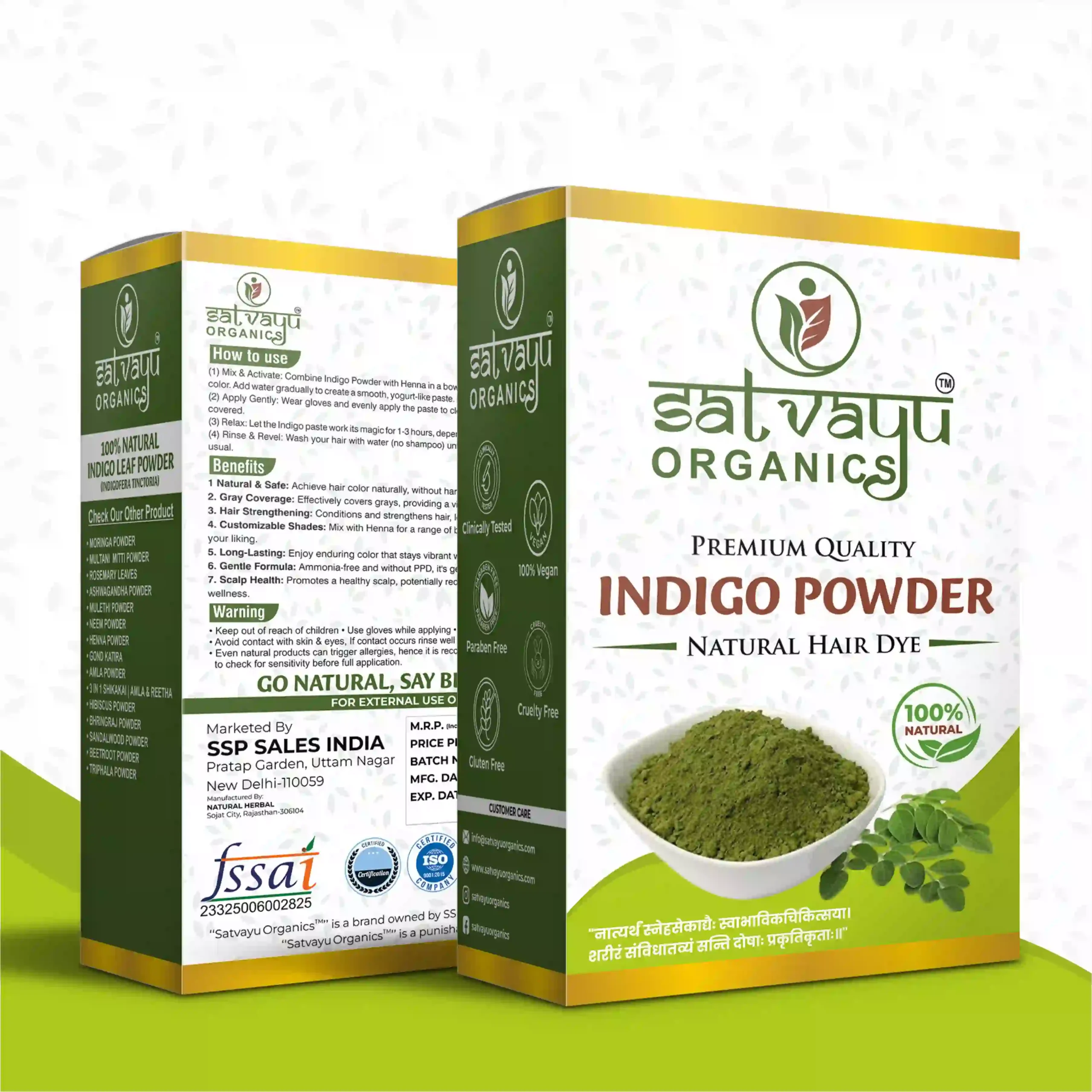 Satvayu Organics Indigo Powder for Natural Hair Colour