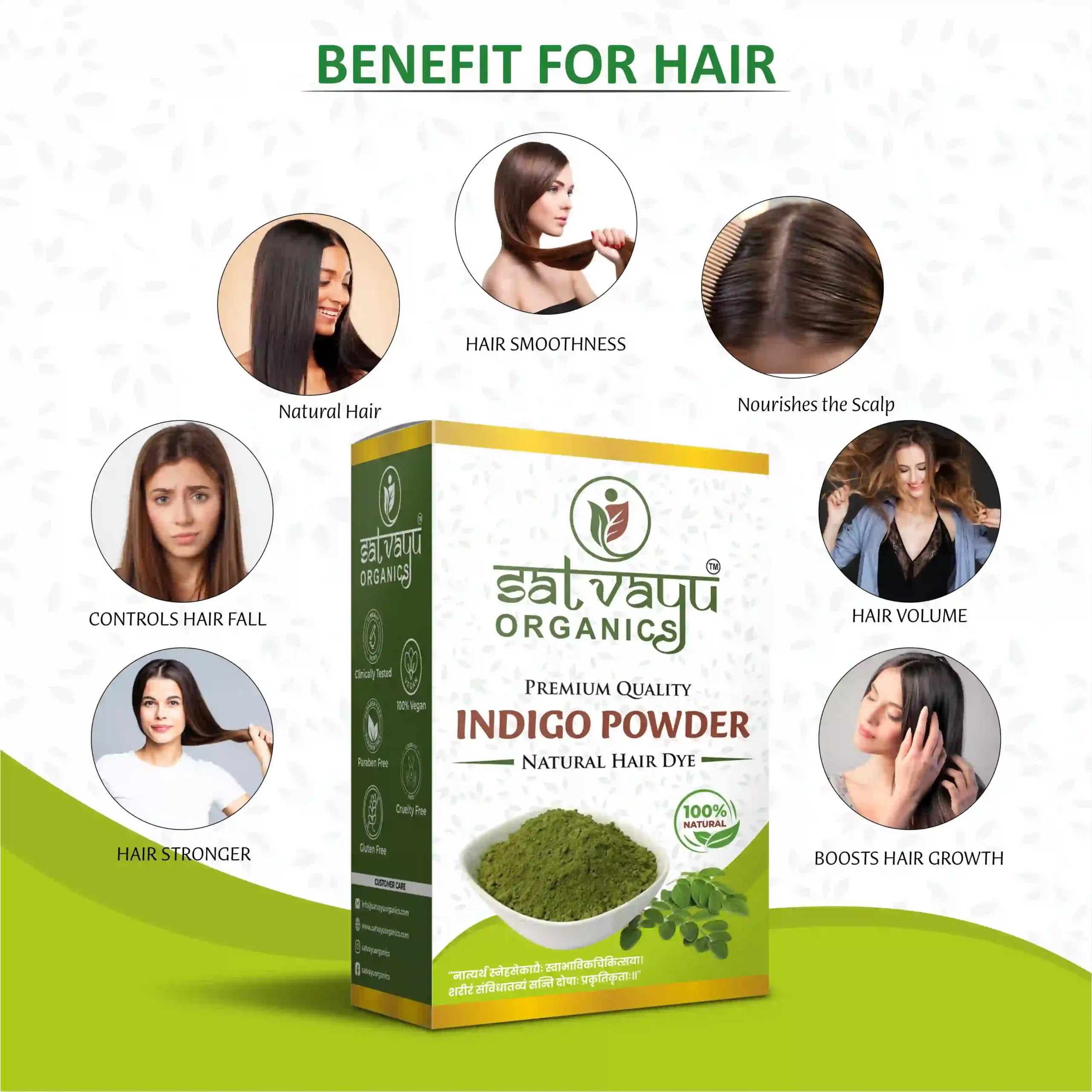 Satvayu Organics Indigo Powder for Natural Hair Colour