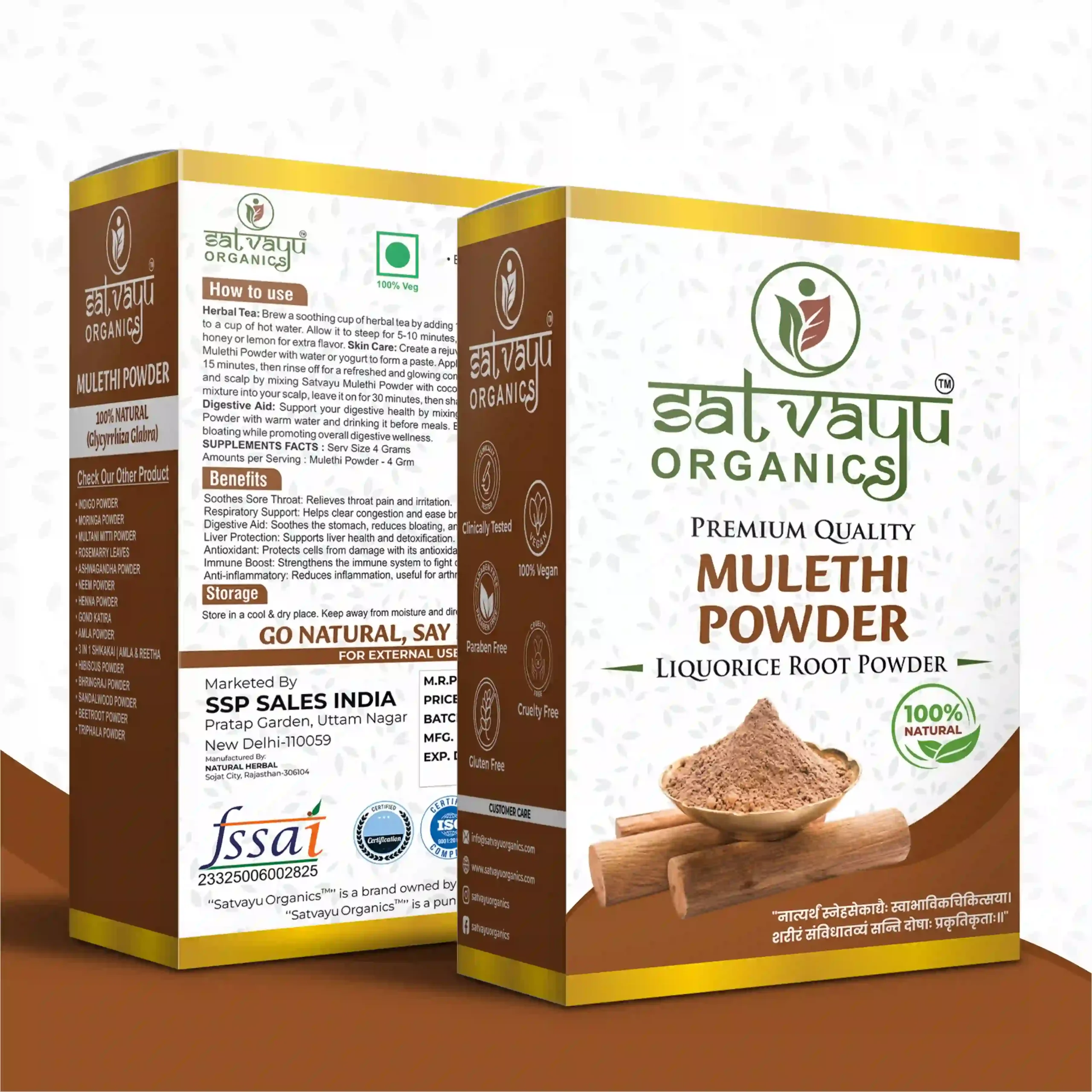 Satvayu Organics Mulethi Powder for Face and Skin Care