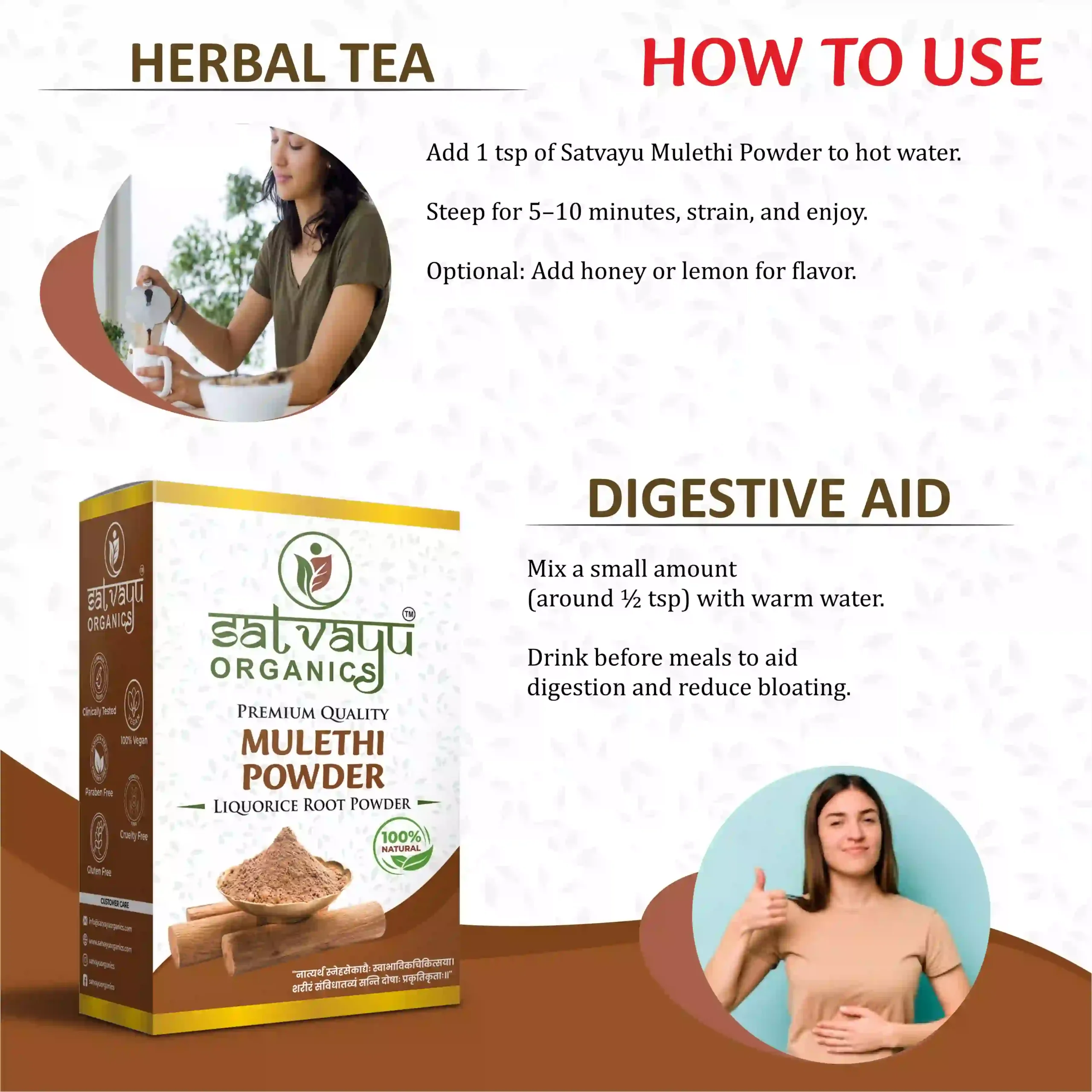 Satvayu Organics Mulethi Powder for Face and Skin Care