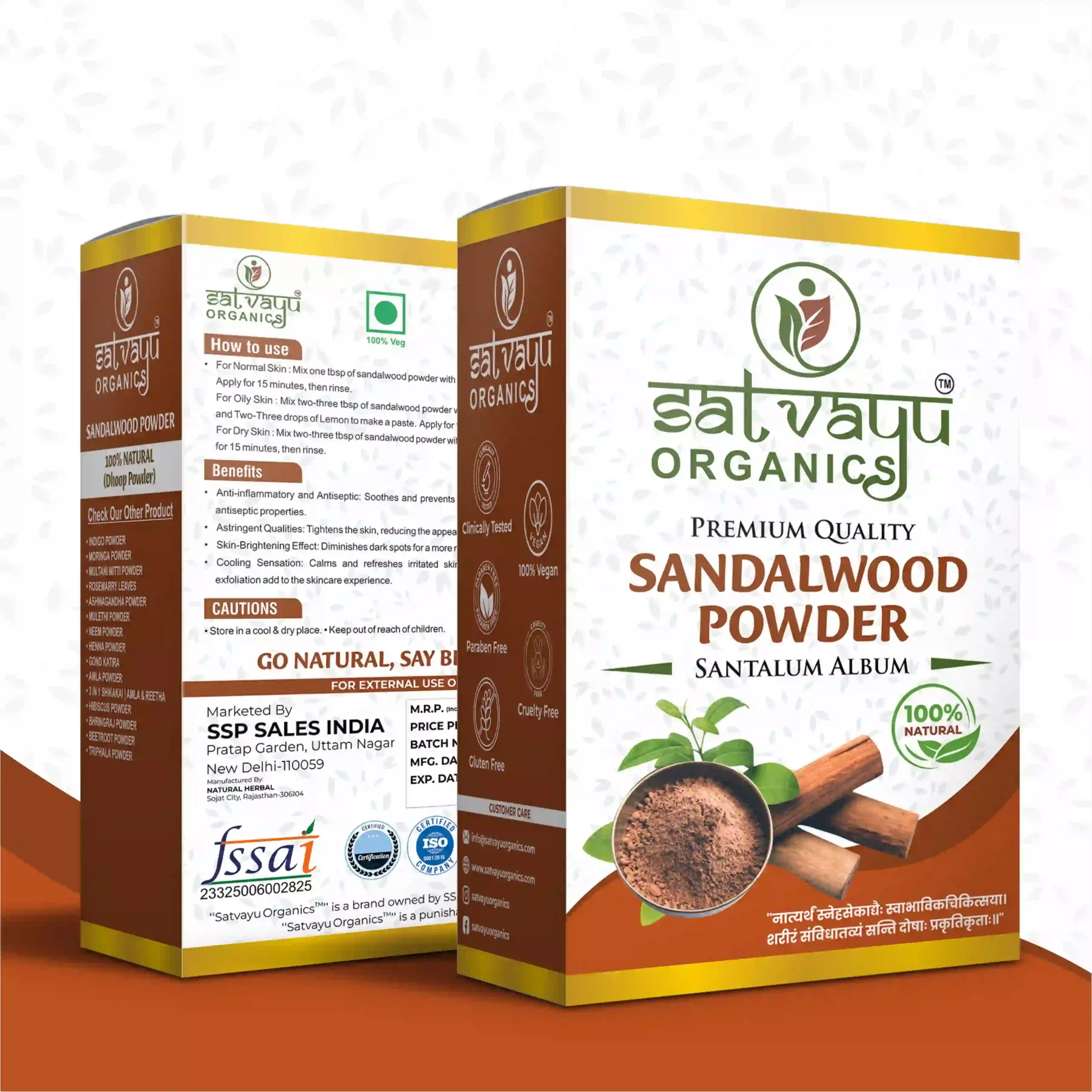 Satvayu Organics Sandalwood Powder for Face and Skin Care