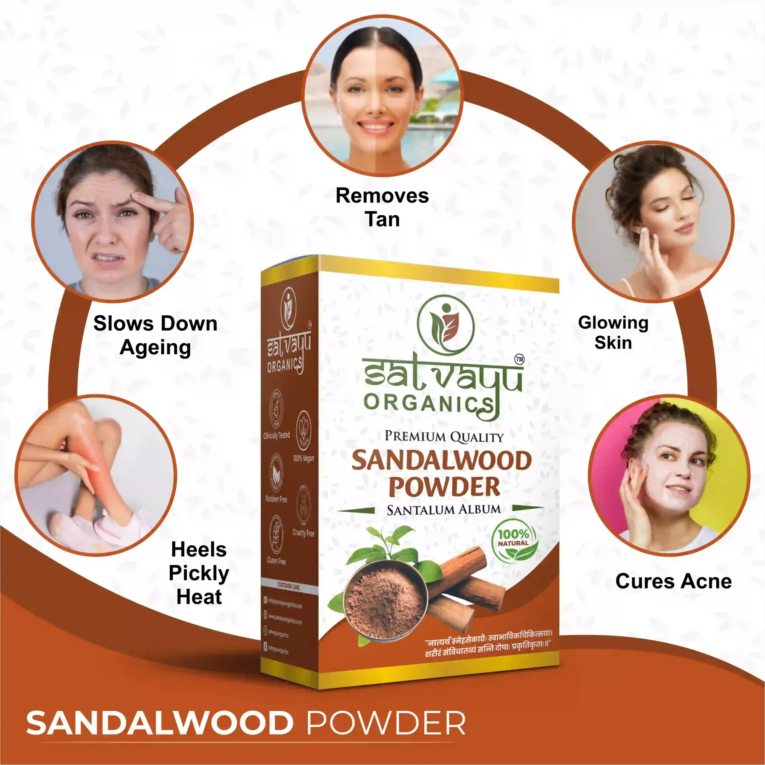 Satvayu Organics Sandalwood Powder for Face and Skin Care