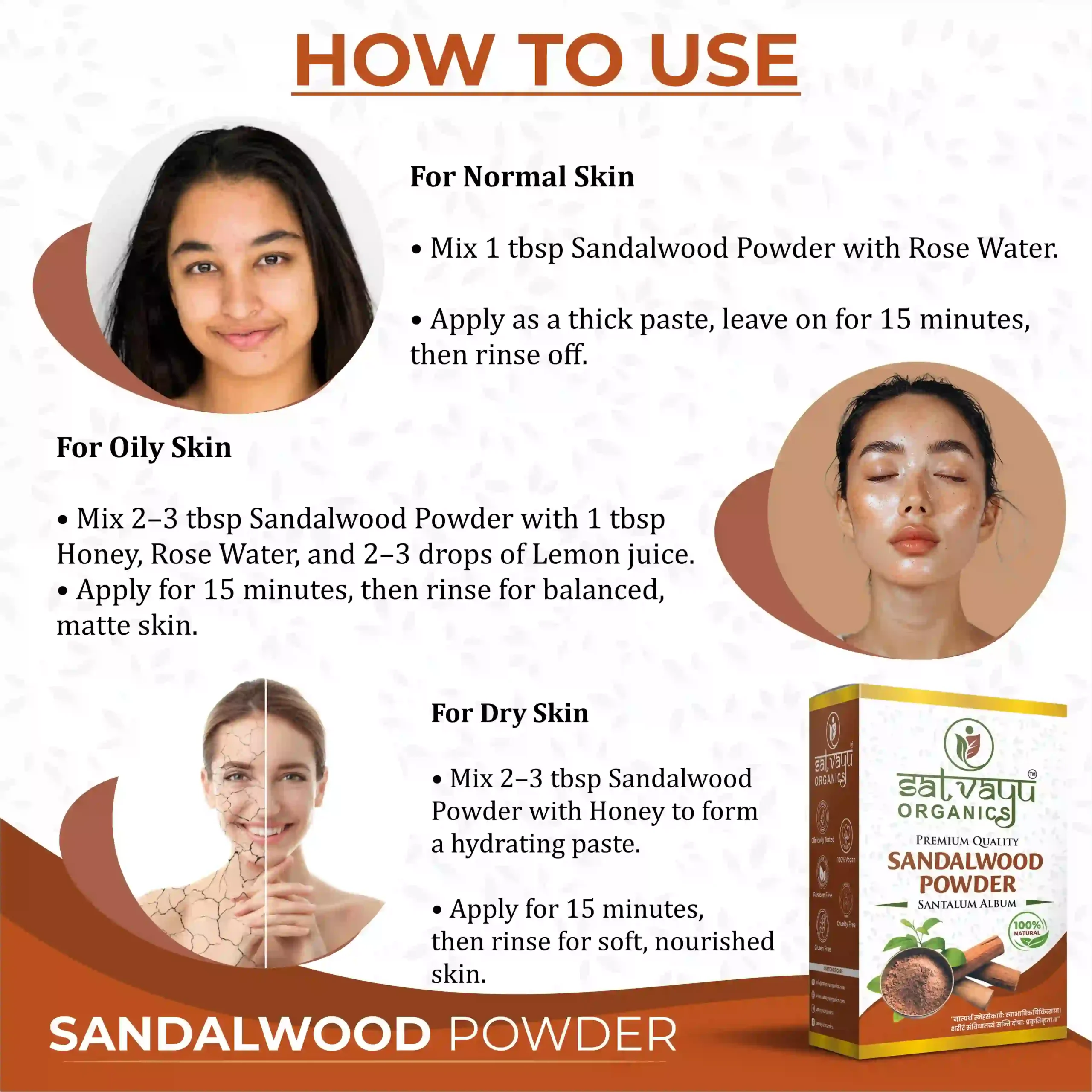 Satvayu Organics Sandalwood Powder for Face and Skin Care
